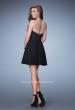 Picture of: Short Cap Sleeves Lace Dress with Flared Skirt in Black, Style: 23367, Back Picture