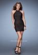 Picture of: Beaded Cocktail Dress with High Neckline in Black, Style: 23376, Detail Picture 1