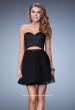 Picture of: Short Homecoming Dress with Cut Outs and Stones in Black, Style: 23402, Main Picture