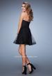 Picture of: Short Homecoming Dress with Cut Outs and Stones in Black, Style: 23402, Back Picture