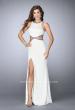 Picture of: Long Fitted Dress with Cut Outs and Side Slit in White, Style: 23418, Main Picture