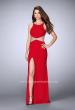 Picture of: Long Fitted Dress with Cut Outs and Side Slit in Red, Style: 23418, Detail Picture 1