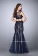 Picture of: Lace Two Piece Dress with Scallops and Mermaid Skirt in Blue, Style: 23461, Back Picture