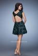 Picture of: Scalloped Lace Short Sleeve Homecoming Dress in Green, Style: 23467, Back Picture