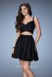 Picture of: Faux Two Piece Short Chiffon Homecoming Dress in Black, Style: 23469, Main Picture