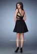 Picture of: Faux Two Piece Short Chiffon Homecoming Dress in Black, Style: 23469, Back Picture