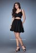 Picture of: Faux Two Piece Short Chiffon Homecoming Dress in Black, Style: 23469, Detail Picture 1