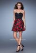 Picture of: Rose Printed Strapless Homecoming Dress in Print, Style: 23500, Detail Picture 1