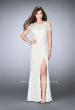 Picture of: Cold Shoulder Lace Dress with Side Slit and Open Back in White, Style: 23565, Main Picture
