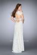 Picture of: Cold Shoulder Lace Dress with Side Slit and Open Back in White, Style: 23565, Back Picture