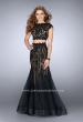 Picture of: Two Piece Lace Dress with Scallops and a Tulle Skirt in Black, Style: 23567, Detail Picture 2