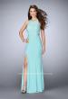 Picture of: Fitted Jersey Dress with Rhinestones and a Strappy Back in Blue, Style: 23601, Detail Picture 2