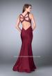 Picture of: Fitted Jersey Dress with Sweetheart Neckline and Beading in Red, Style: 23625, Back Picture