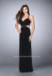 Picture of: Beaded Long Prom Dress with Intricate Cut Out Back in Black, Style: 23632, Main Picture