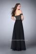 Picture of: Off the Shoulder Long Prom Dress with Beaded Bodice in Black, Style: 23644, Back Picture