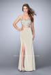 Picture of: Illusion Two Piece Dress with Beaded Top and Fitted Skirt in Nude, Style: 23653, Main Picture