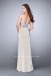 Picture of: Illusion Two Piece Dress with Beaded Top and Fitted Skirt in Nude, Style: 23653, Back Picture