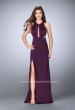 Picture of: Fitted Jersey Dress with a High Neckline and Open Back in Purple, Style: 23655, Main Picture