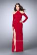 Picture of: Could Shoulder Long Sleeve Prom Dress with Slit in Red, Style: 23676, Detail Picture 1
