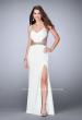Picture of: Fitted Prom Dress with Beaded Straps and Open Back in White, Style: 23683, Main Picture