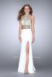 Picture of: Two Piece Prom Dress with High Neck and Beading in White, Style: 23700, Main Picture