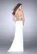 Picture of: Two Piece Prom Dress with High Neck and Beading in White, Style: 23700, Back Picture