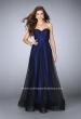 Picture of: Strapless Dress with Rhinestones and a Tulle Overlay in Blue, Style: 23723, Main Picture