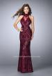 Picture of: High Collar Lace Prom Dress with Illusion Neckline in Red, Style: 23732, Main Picture
