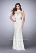 Picture of: High Collar Lace Prom Dress with Illusion Neckline in White, Style: 23732, Detail Picture 1