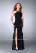 Picture of: High Neck Jersey Dress with Beading and Open Back in Black, Style: 23737, Main Picture