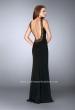 Picture of: High Neck Jersey Dress with Beading and Open Back in Black, Style: 23737, Back Picture