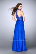 Picture of: High Collar A-line Dress with Lace Top and Chiffon Skirt in Blue, Style: 23754, Back Picture