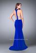Picture of: Long Mermaid Dress with Beaded Strappy Back in Blue, Style: 23755, Detail Picture 2