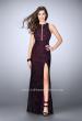Picture of: High Neck Lace Dress with Keyhole and Cut Out Back in Red, Style: 23767, Detail Picture 2