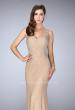 Picture of: Long Beaded Prom Dress with Open Back in Nude, Style: 23805, Main Picture