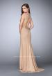Picture of: Long Beaded Prom Dress with Open Back in Nude, Style: 23805, Back Picture