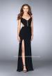 Picture of: Fitted jersey dress with a lace up front and back in Black, Style: 23823, Main Picture