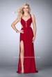 Picture of: Fitted jersey dress with a lace up front and back in Red, Style: 23823, Detail Picture 1