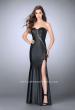 Picture of: Strapless Vegan Leather Dress with Lace Up Top in Black, Style: 23835, Main Picture