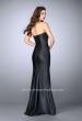 Picture of: Strapless Vegan Leather Dress with Lace Up Top in Black, Style: 23835, Back Picture