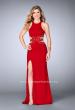 Picture of: Embellished Jersey Prom Dress with Intricate Cut Outs in Red, Style: 23841, Detail Picture 2