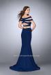 Picture of: Sparkly Two Piece Dress with Off the Shoulder Straps in Blue, Style: 23856, Main Picture
