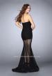 Picture of: Strapless Fishnet Romper Dress with Mermaid Skirt in Black, Style: 23867, Back Picture