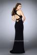 Picture of: High Neck Prom Dress with Sheer Cut Outs in Black, Style: 23882, Back Picture