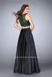 Picture of: Beaded Two Piece Dress with Full Satin Skirt in Black., Style: 23883, Back Picture