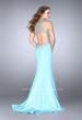 Picture of: Beaded Jersey Dress with Sheer Sweetheart Neckline in Blue, Style: 23896, Back Picture