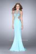 Picture of: Beaded Jersey Dress with Sheer Sweetheart Neckline in Blue, Style: 23896, Detail Picture 1