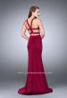 Picture of: Long Two Piece dress with Beading and Side Slit in Pink, Style: 23905, Back Picture