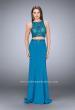 Picture of: Two Piece Dress with Sheer Top and Scalloped Edges in Blue, Style: 23907, Main Picture
