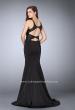 Picture of: Fitted Jersey Dress with Sheer Beaded Top and Cut Outs in Black, Style: 23909, Detail Picture 3